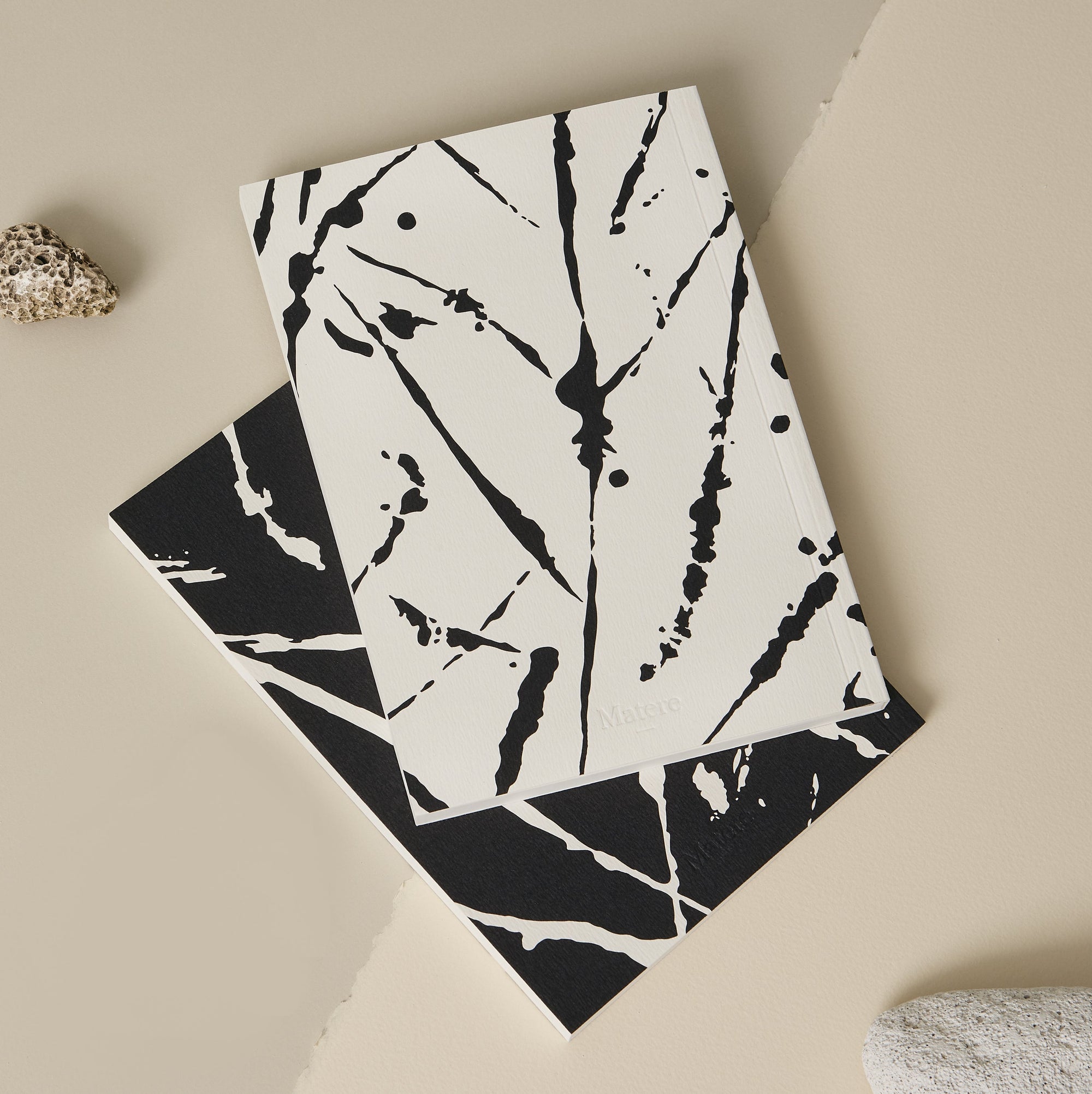 A5 Layflat Softcover Notebook - Abstract Markings (Set of two)