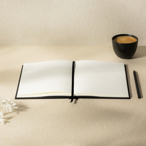 Waves matte black hardcover layflat notebook