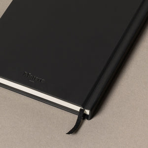 Waves matte black hardcover layflat notebook