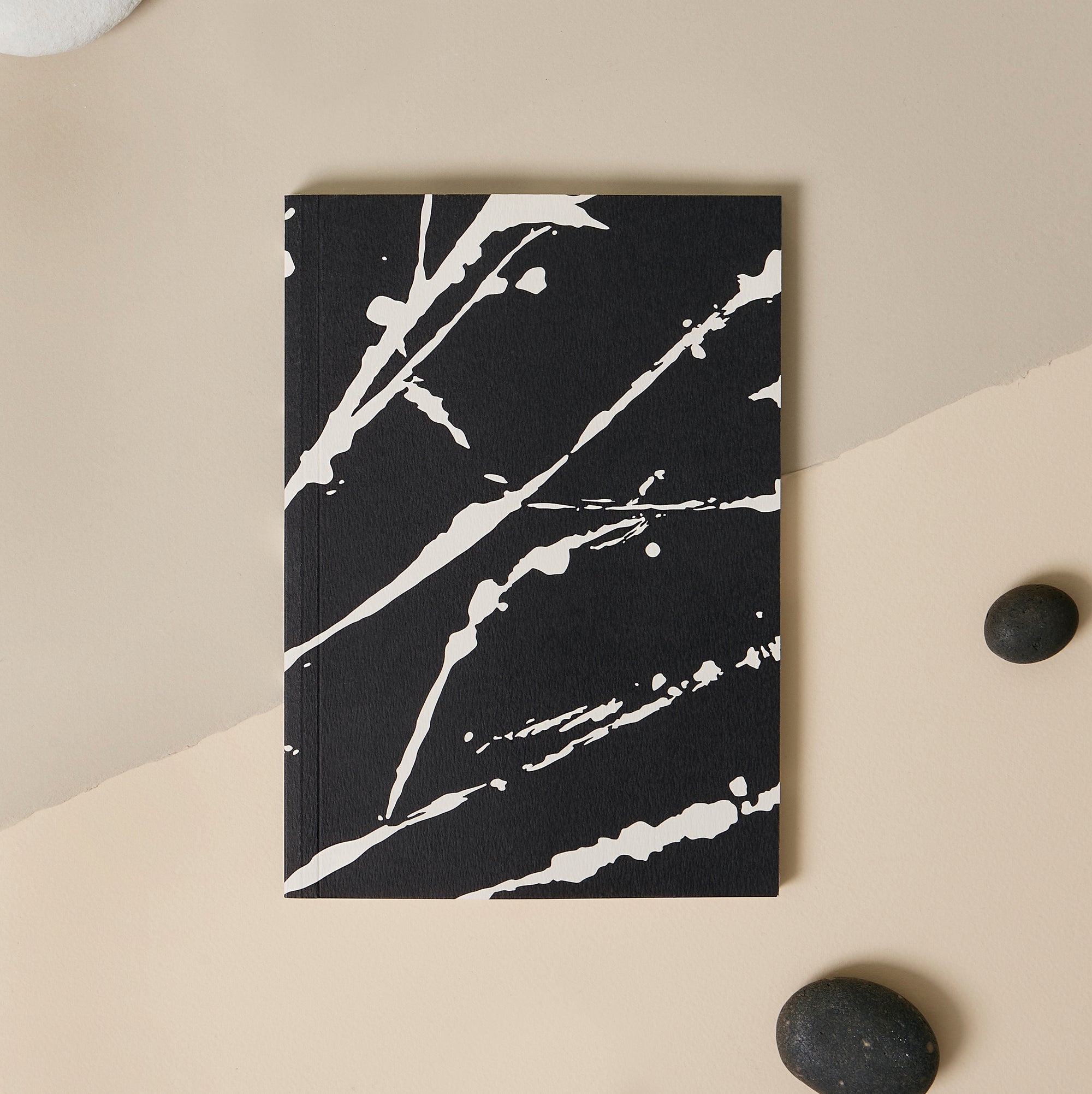 Layflat Softcover Notebook - Black Abstract Markings