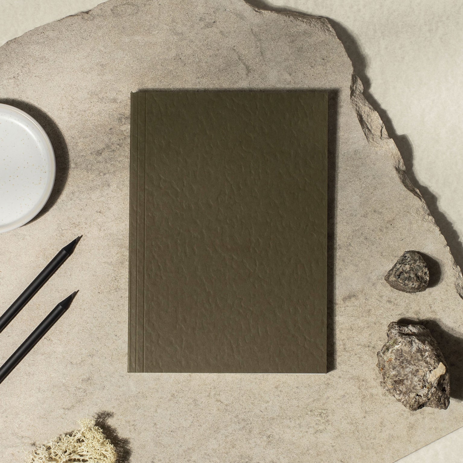 Khaki softcover layflat notebook